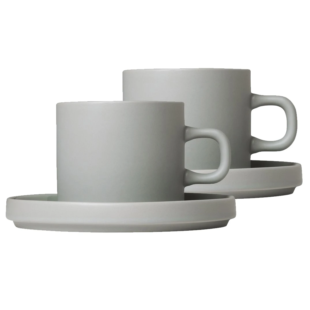 Blomus Pilar Coffee Mug With Saucer 2-pack 1 Blomus Pilar Coffee Mug With Saucer 2-pack