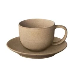 Blomus Kumi Stoneware Coffee Cups With Saucers (Set Of 2) -Blomus Sales Store blomus kumi stoneware coffee cups with saucers fungi 1