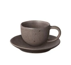 Blomus Kumi Stoneware Espresso Cups With Saucers (Set Of 2)