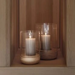 Blomus Lanto Hurricane Lamp With Wood Base -Blomus Sales Store blomus lanto hurricane lamp with wood base 3