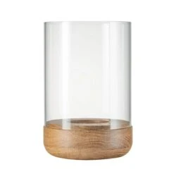 Blomus Lanto Hurricane Lamp With Wood Base -Blomus Sales Store blomus lanto hurricane lamp with wood base large